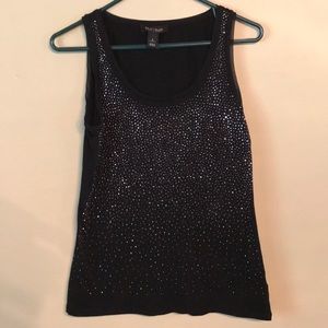 White House black market small black sparkle tank